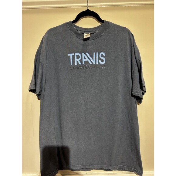 Vintage 2001 TRAVIS The Invisible Band concert tour t-shirt RARE XL, Blue - Picture 1 of 4